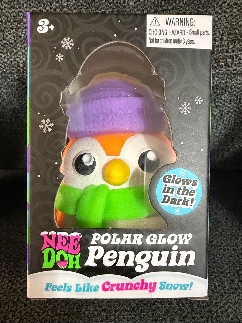 NeeDoh Squishmas ULTRA RARE Polar Glow Penguin Squishy Toy-Set of 3 - Picture 3 of 11